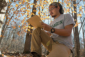Mason student in the field at the Smithsonian Mason branch