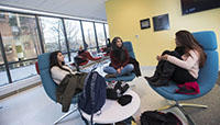 Groups can gather in the first floor discussion area at the Fenwick Library at GMU.
