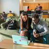 Gathering in a common area in the modern housing appointments at George Mason University